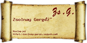 Zsolnay Gergő névjegykártya